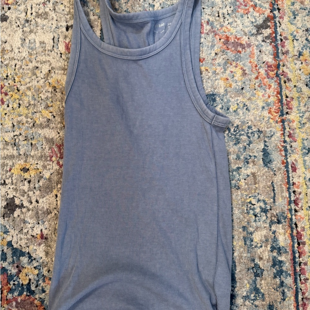 Aerie Soft Blue Ribbed Tank
